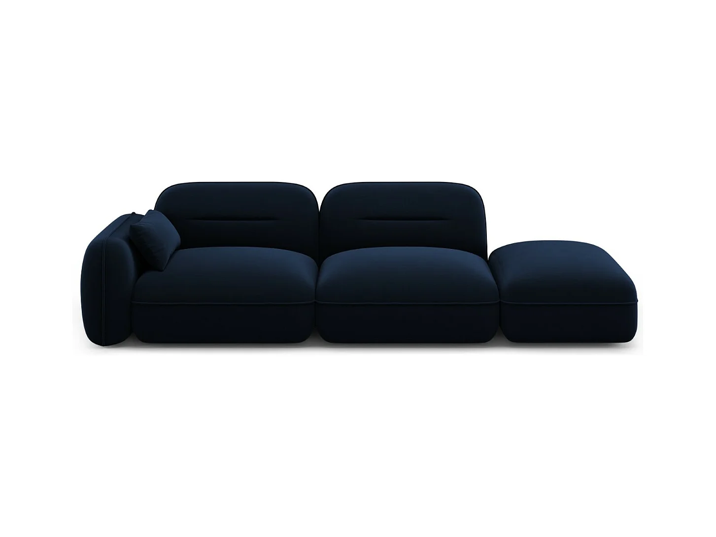 Cosmopolitan Design - Canapé modulable droit "Sydney" 3 places en velours bleu roi - 295x90x70cm