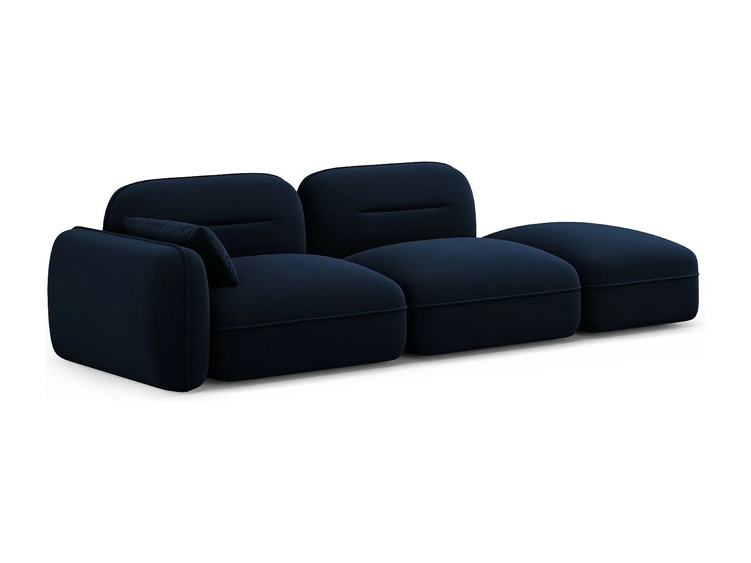Cosmopolitan Design - Canapé modulable droit "Sydney" 3 places en velours bleu roi - 295x90x70cm