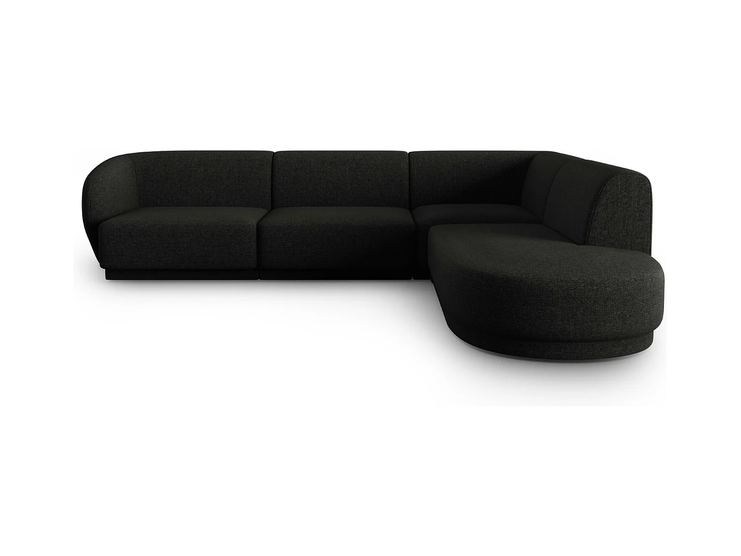CXL by Christian Lacroix - Rechter hoekbank "Lionel" 5 zitplaatsen, Chenille, Zwarte melange - 265x232x74cm