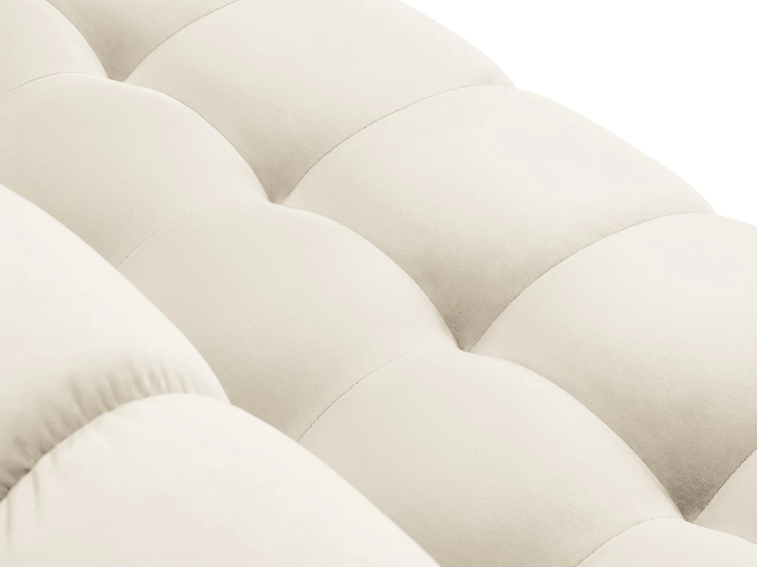 Cosmopolitan Design - 5-Sitzer Ecksofa links "Bali" aus Samt leichtes beige - 293x185x75cm