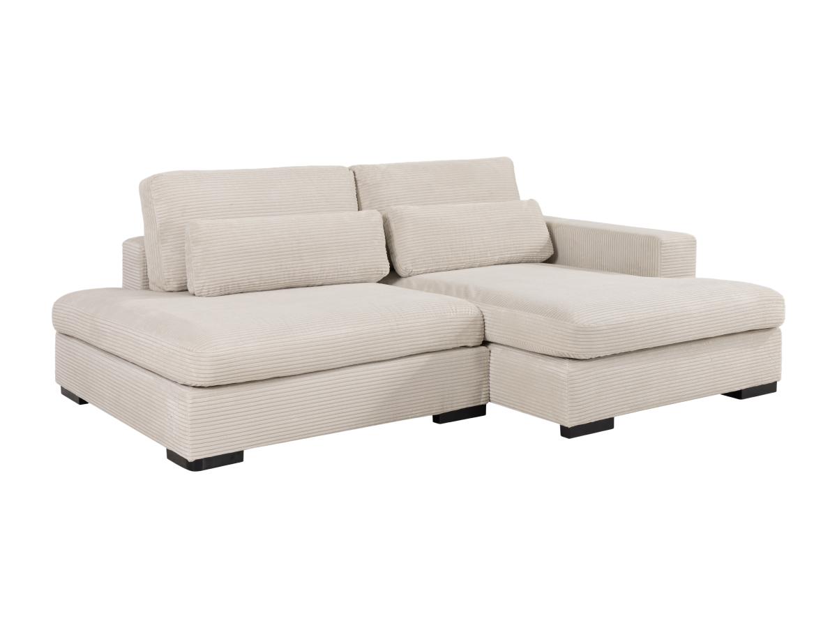 Ecksofa mit Schlaffunktion - Ecke rechts - Cord - Beige - SELIORA günstig online kaufen