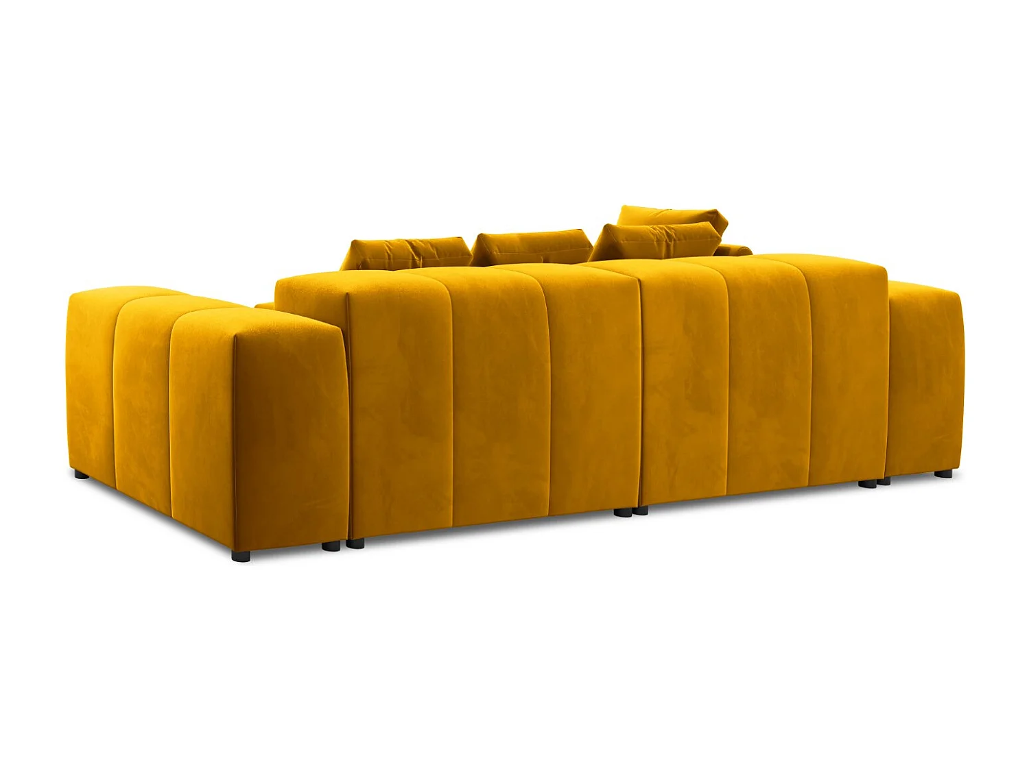 Cosmopolitan Design - Divano angolare modulare reversibile "Rome" 5 posti in velluto giallo - 320x240x75cm