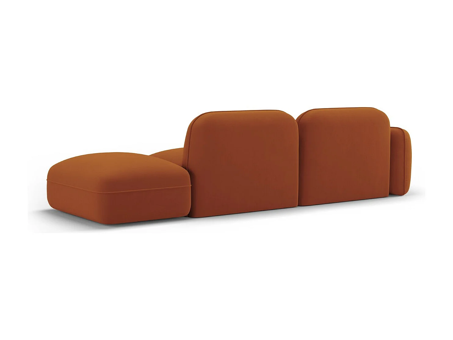 CXL by Christian Lacroix - Canapé modulable droit "Lucien" 3 places en velours terracotta - 295x90x70cm