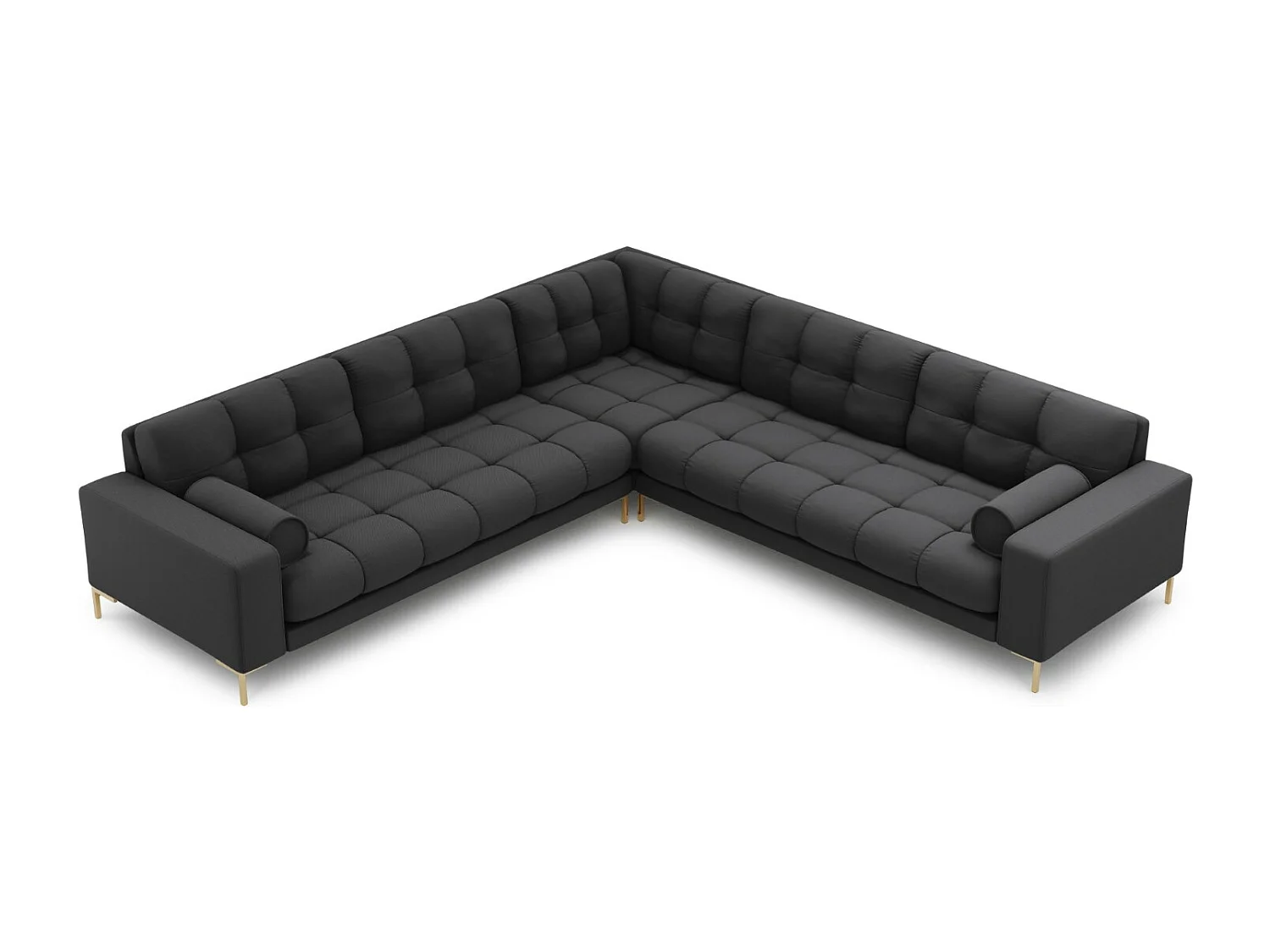 Cosmopolitan Design - Narożnik symetryczny, "Bali" 6 miejsc tkanina strukturalna, szary ciemny - 256x256x75cm