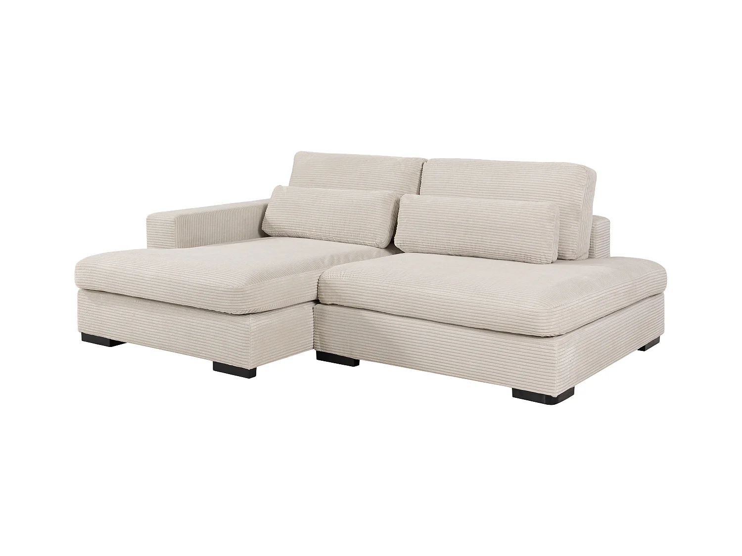 Venstre hjørnesofa som kan konverteres til seng i beige kordfløyel SELIORA
