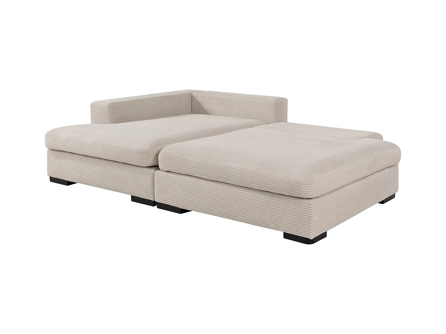 Venstre hjørnesofa som kan konverteres til seng i beige kordfløyel SELIORA