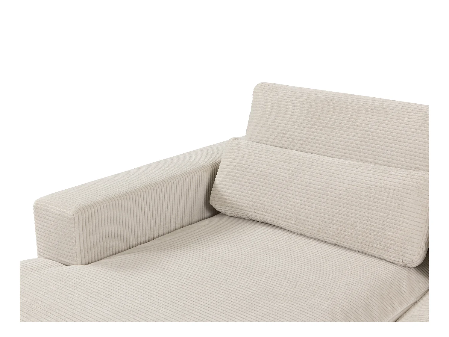 Venstre hjørnesofa som kan konverteres til seng i beige kordfløyel SELIORA