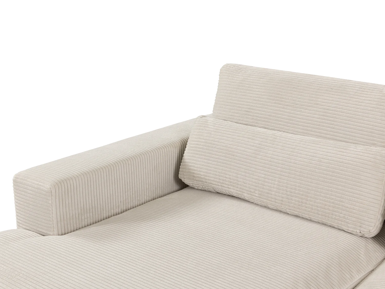 Vänster hörnsoffa, bäddsoffa, beige manchestersammet SELIORA