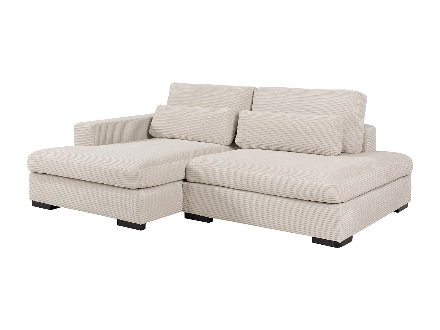 Ecksofa mit Schlaffunktion - Ecke links - Cord - Beige - SELIORA günstig online kaufen