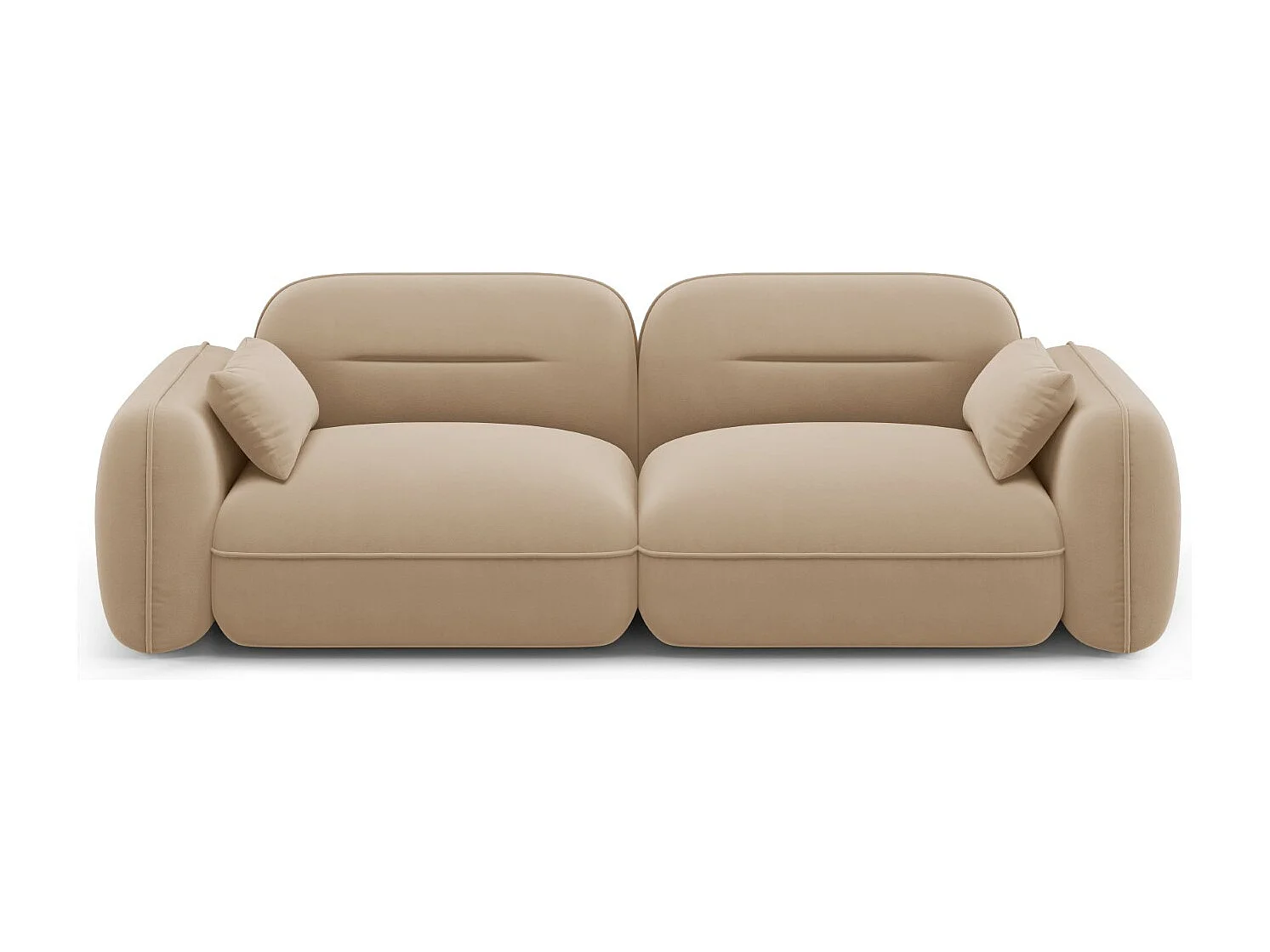 Cosmopolitan Design - Sofá modular "Sydney" 3 plazas de terciopelo arena - 230x90x70cm