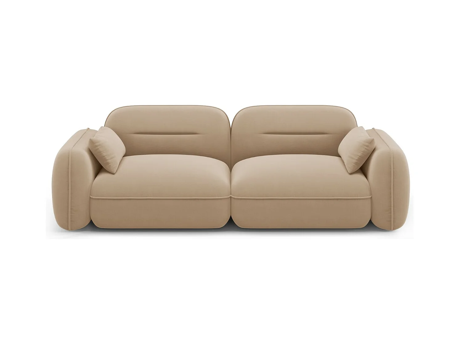 Cosmopolitan Design - Canapé modulable "Sydney" 3 places en velours le sable - 230x90x70cm