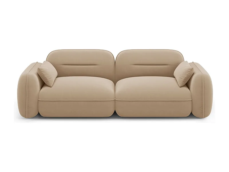 Cosmopolitan Design - Sofá modular "Sydney" 3 plazas de terciopelo arena - 230x90x70cm
