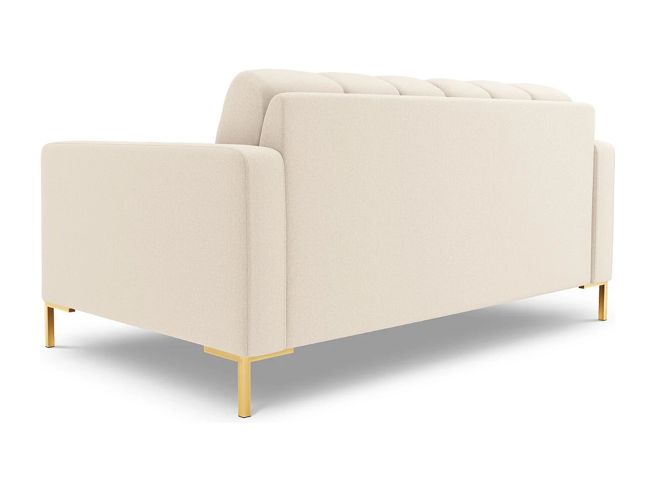 Cosmopolitan Design - Bank "Bali" 2 zitplaatsen, Structurele stof, Lichtbeige - 152x92x75cm
