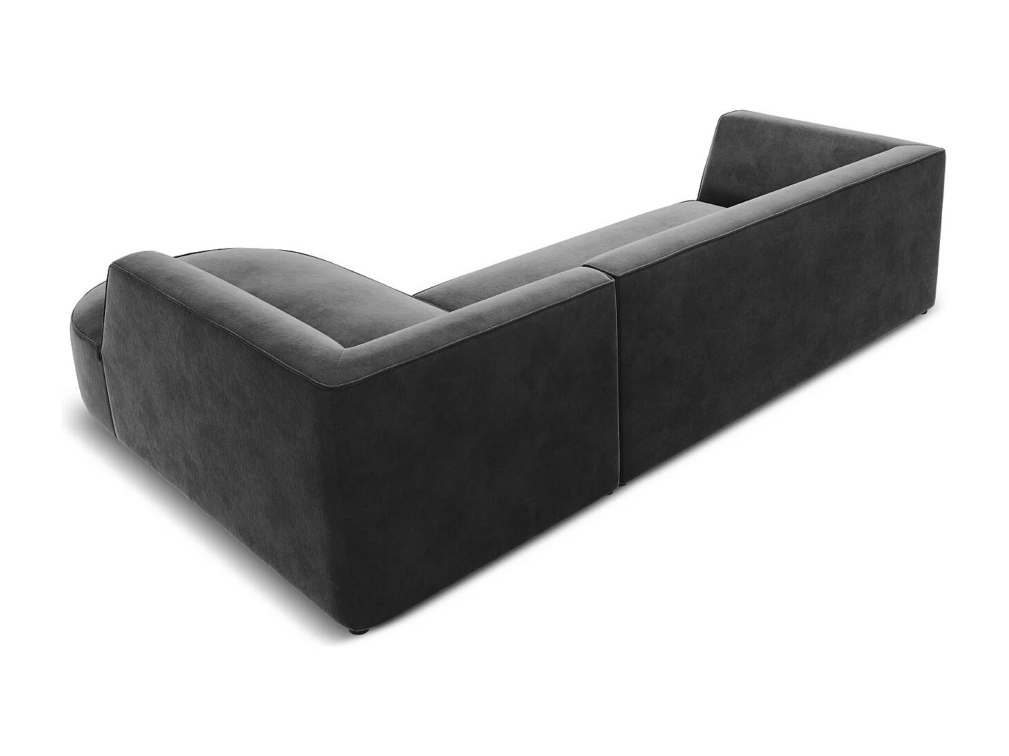 CXL by Christian Lacroix - Rechter hoekbank "Charles" 4 zitplaatsen, Flueel, Donkergrijs - 273x180x69cm