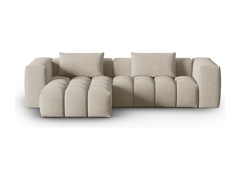 CXL by Christian Lacroix - 3-Sitzer modulares Ecksofa links "Lorella" Sitzer aus strukturiertem Stoff sand - 260x145x70cm