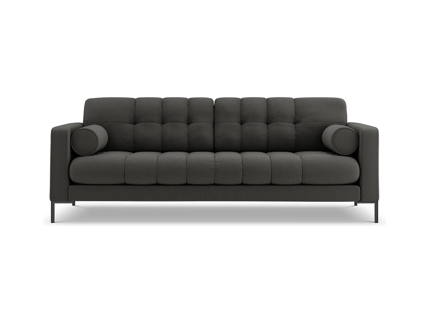 Cosmopolitan Design - Canapé "Bali" 4 places en tissu structurel gris foncé - 217x92x75cm