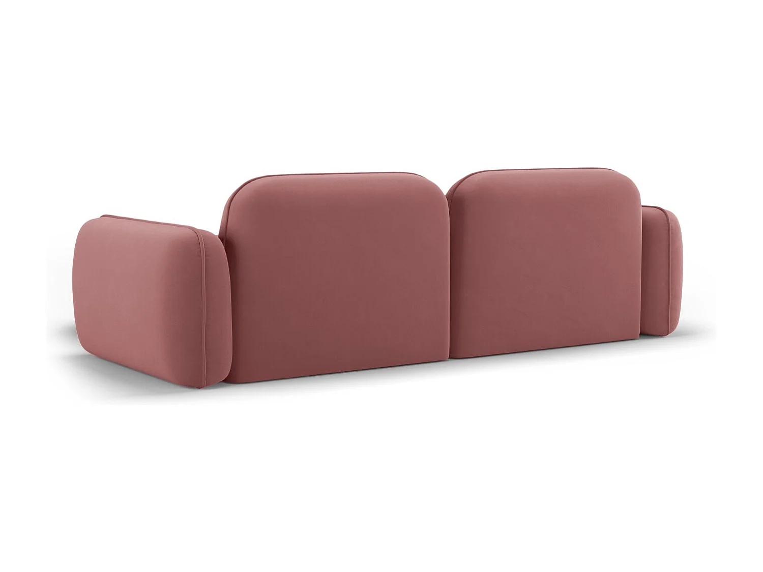 Cosmopolitan Design - 3-Sitzer modulares Ecksofa rechts "Sydney" aus Samt lachs - 230x165x70cm