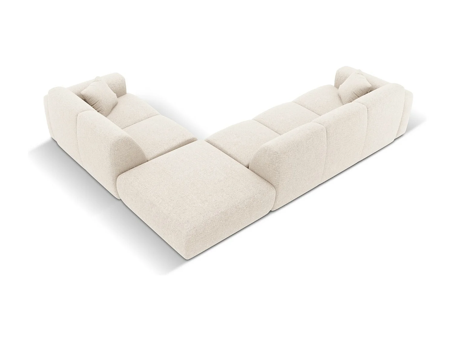 Cosmopolitan Design - Narożnik prawy, "Nolio" 4 miejsca szenil, beż jasny - 315x250x72cm