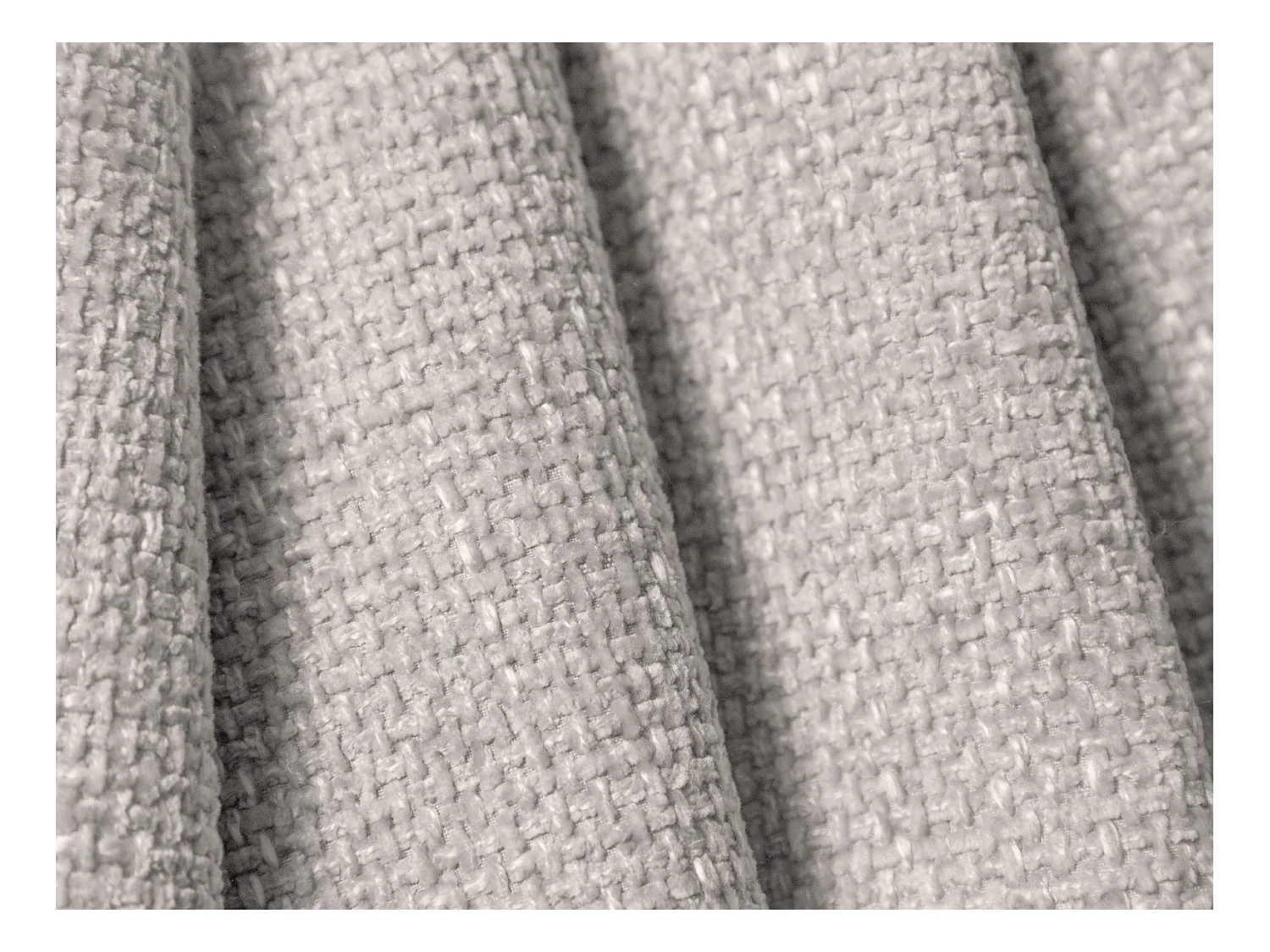 Cosmopolitan Design - Sofá de canto direito panorâmico "Tulum" 6 lugares em tecido chenille cinza claro - 330x255x70cm