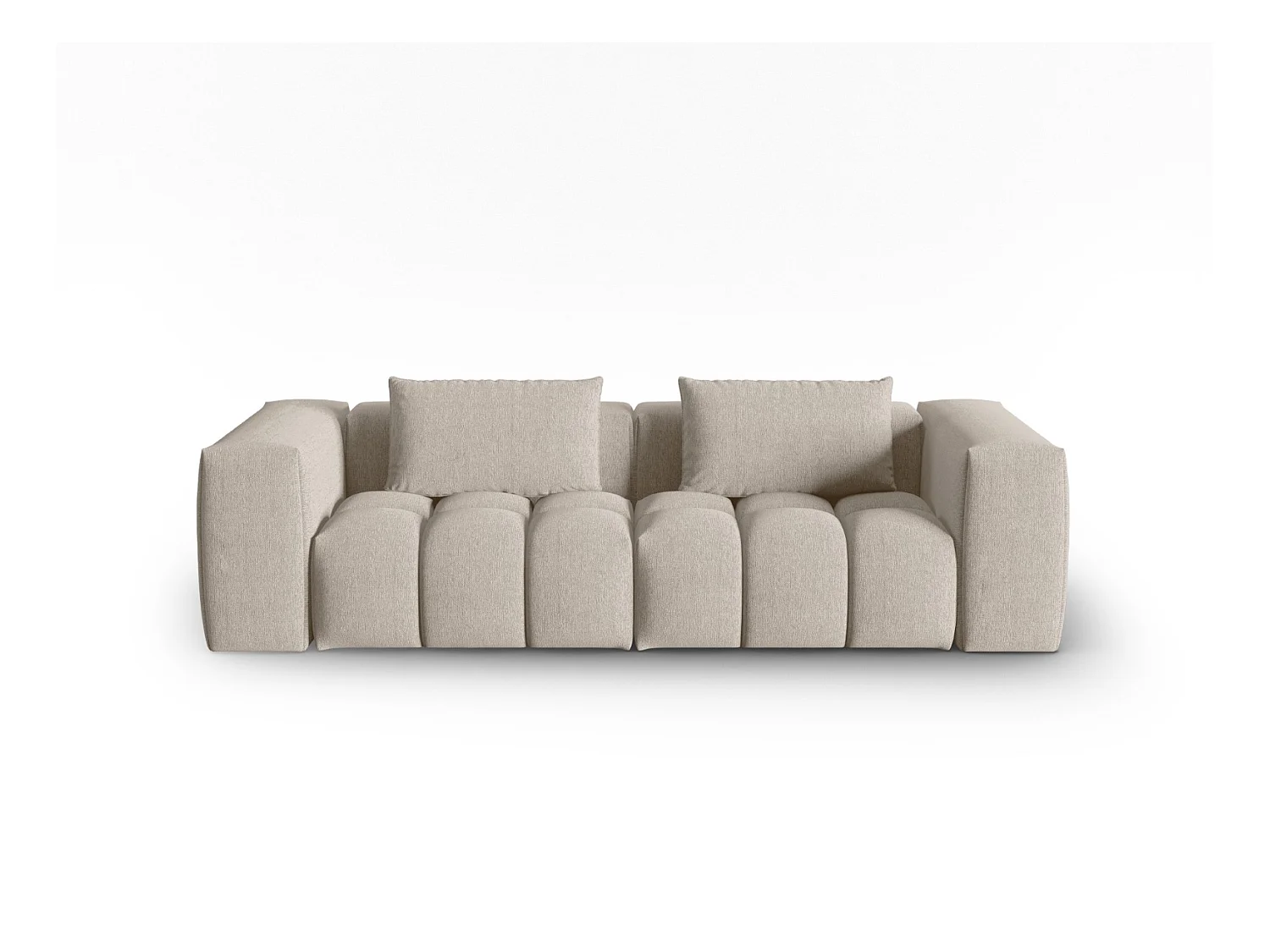CXL by Christian Lacroix - Canapé modulable "Lorella" 3 places en tissu structurel le sable - 230x85x70cm