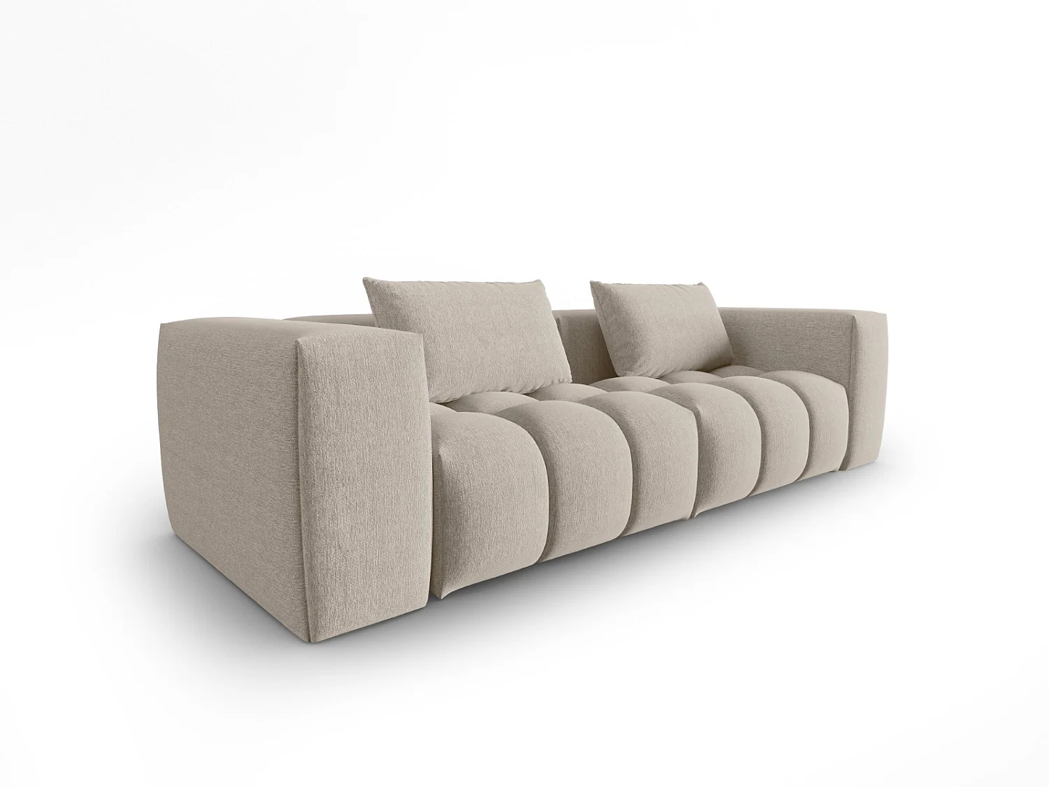 CXL by Christian Lacroix - Sofá modular "Lorella" 3 lugares em tecido estrutural areia - 230x85x70cm