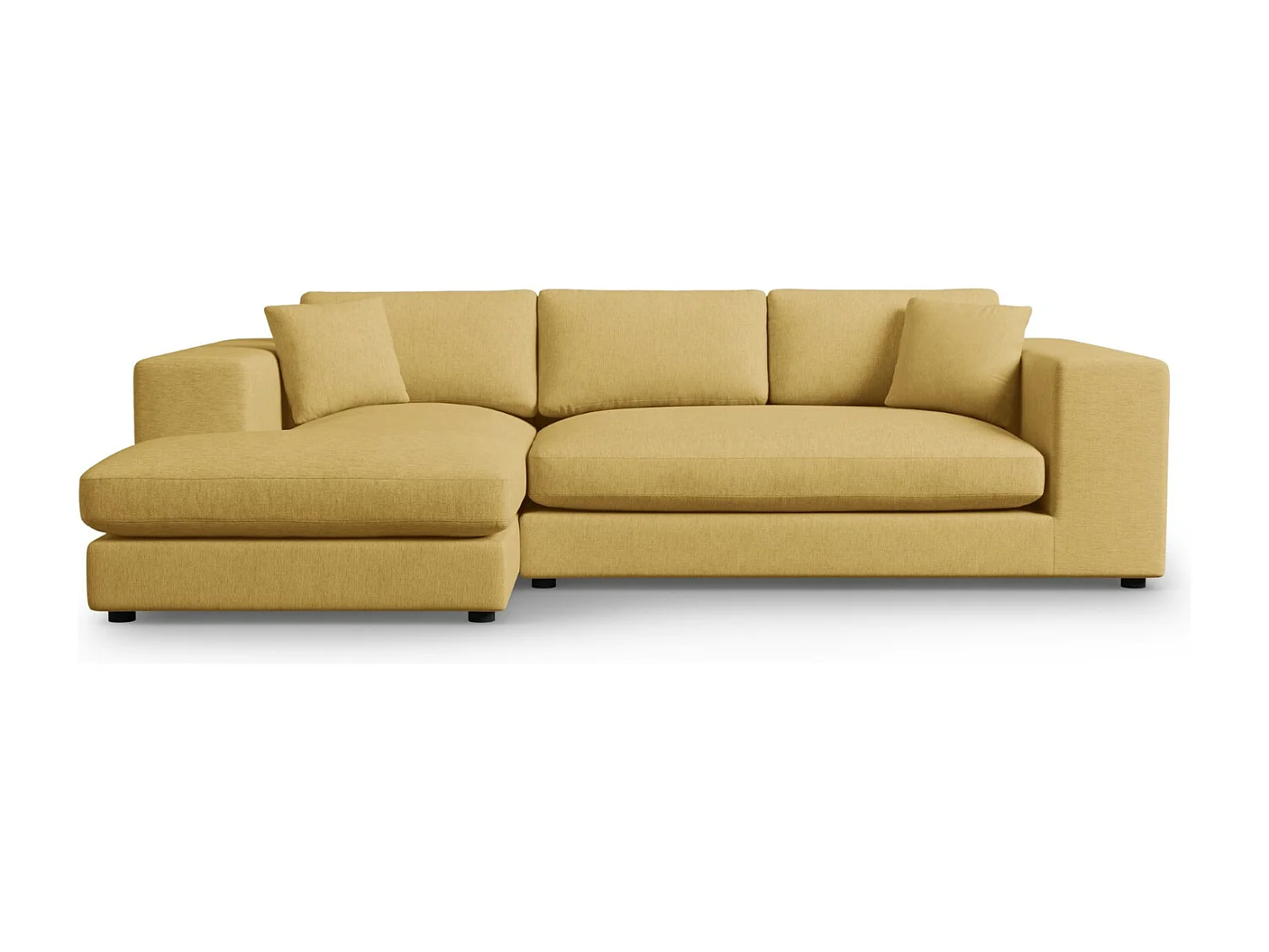 CXL by Christian Lacroix - Linker hoekbank "Tendance" 5 zitplaatsen, Structurele stof, GEEL - 282x174x72cm