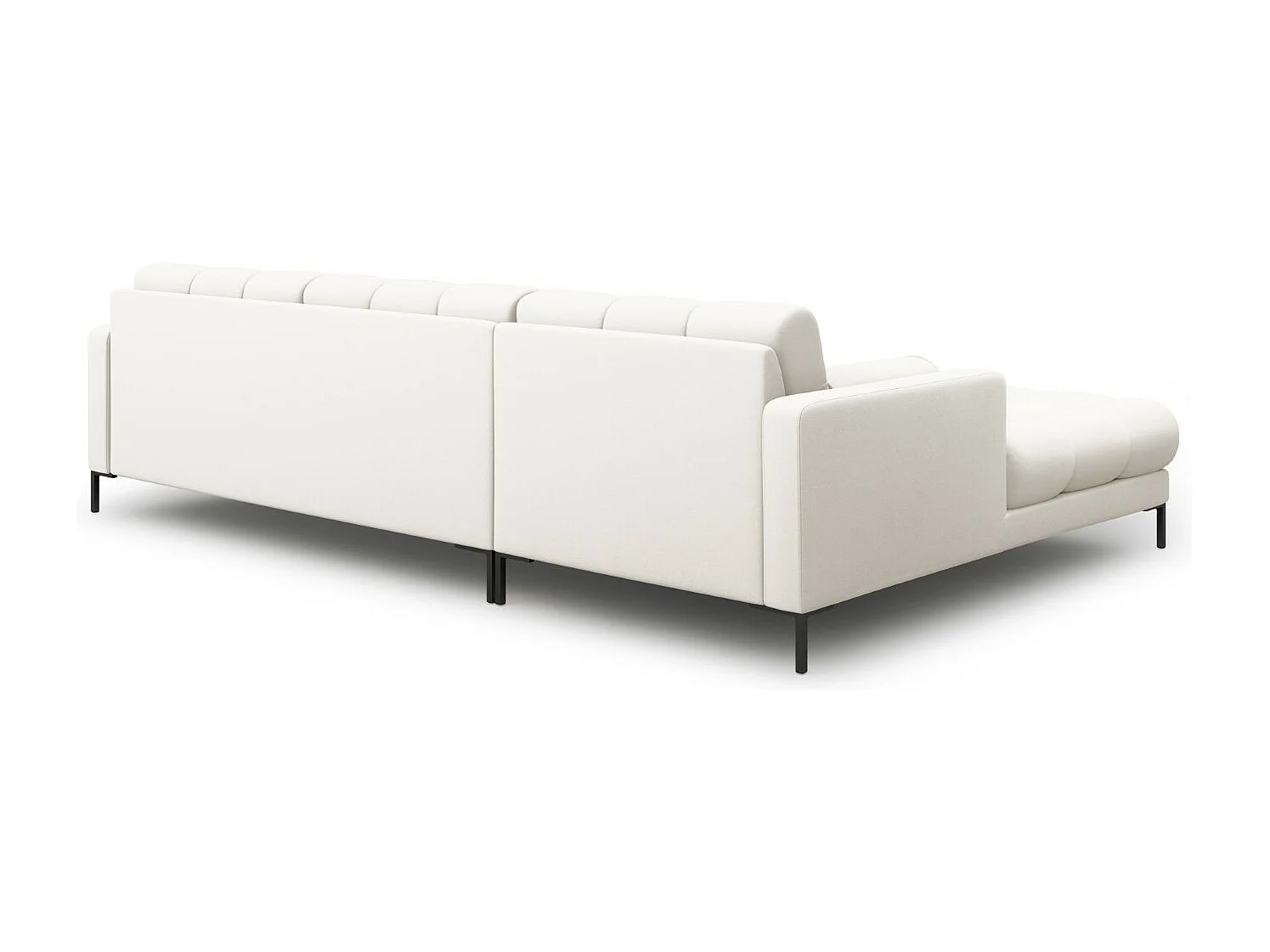 Cosmopolitan Design - Canapé d'angle gauche "Bali" 5 places en tissu structurel beige clair - 293x185x75cm