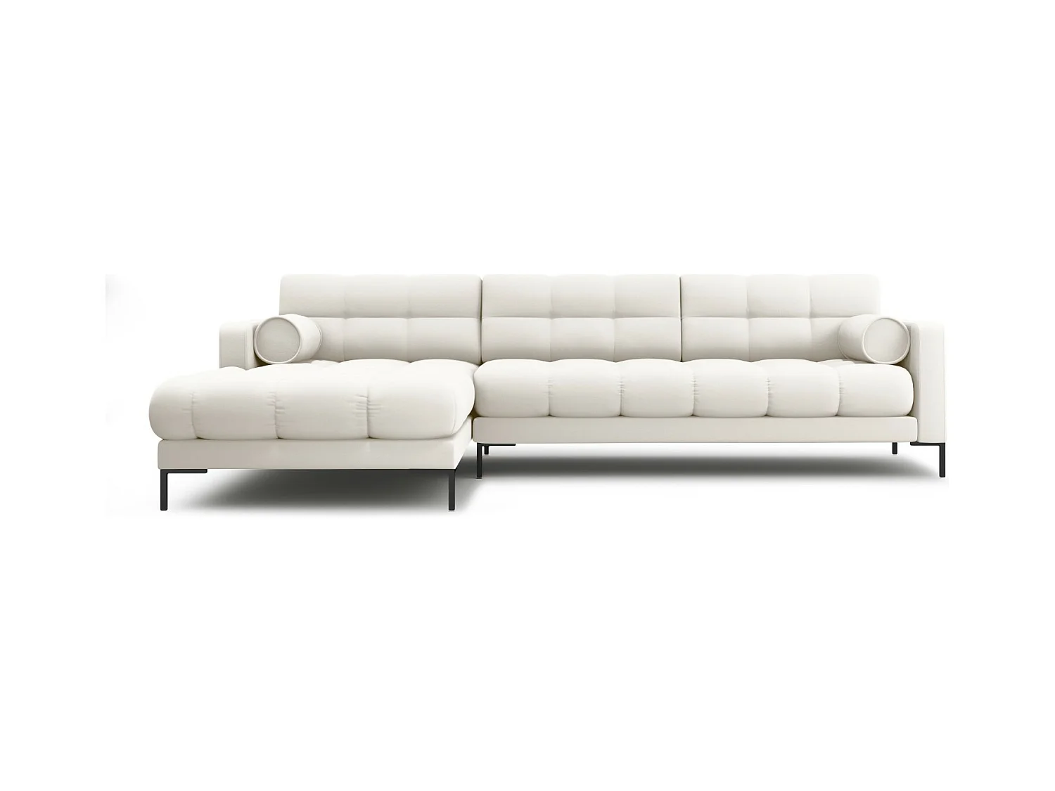 Cosmopolitan Design - Linker hoekbank "Bali" 5 zitplaatsen, Structurele stof, Lichtbeige - 293x185x75cm