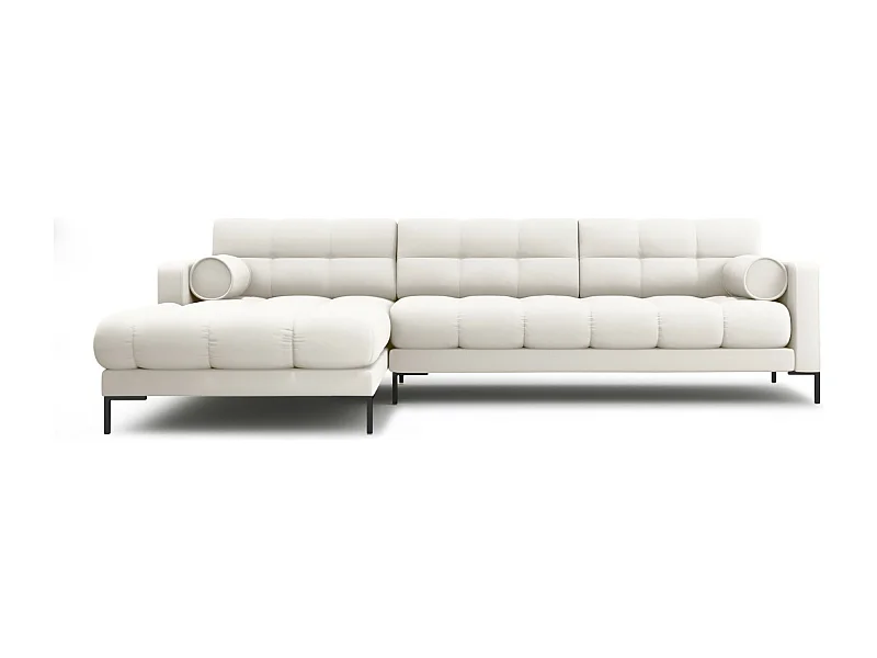 Cosmopolitan Design - Sofá de canto esquerdo "Bali" 5 lugares em tecido estrutural bege claro - 293x185x75cm