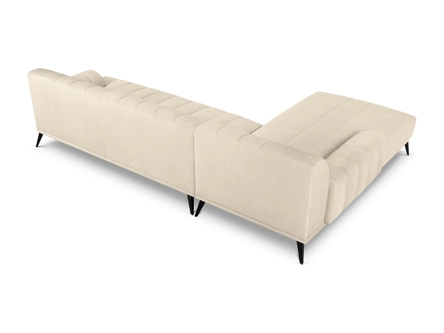 CXL by Christian Lacroix - Sofá esquinero izquierdo "Rita" 5 plazas de terciopelo beige claro - 289x185x77cm