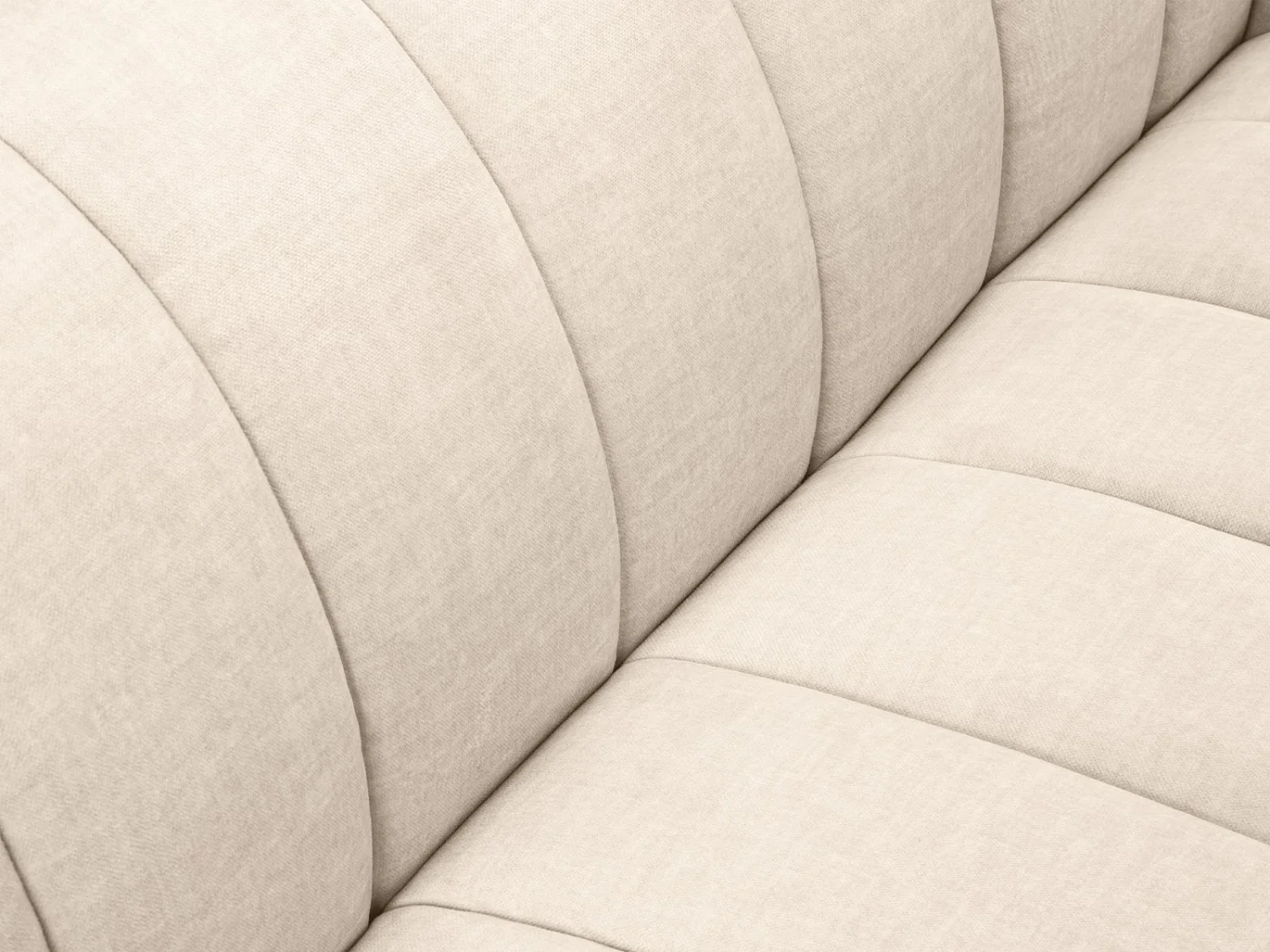 CXL by Christian Lacroix - Sofá esquinero izquierdo "Rita" 5 plazas de terciopelo beige claro - 289x185x77cm