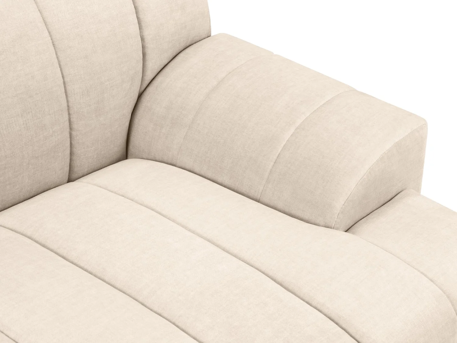 CXL by Christian Lacroix - Sofá esquinero izquierdo "Rita" 5 plazas de terciopelo beige claro - 289x185x77cm