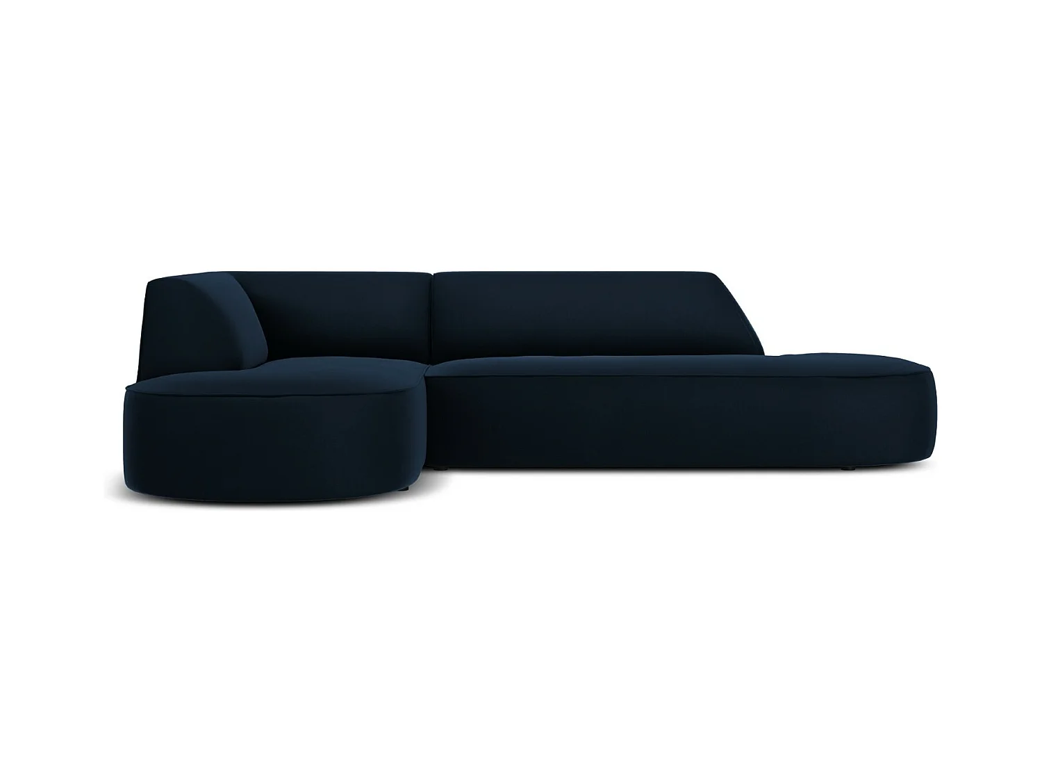CXL by Christian Lacroix - Linker hoekbank "Charles" 4 zitplaatsen, Flueel, Donkerblauw - 273x180x69cm
