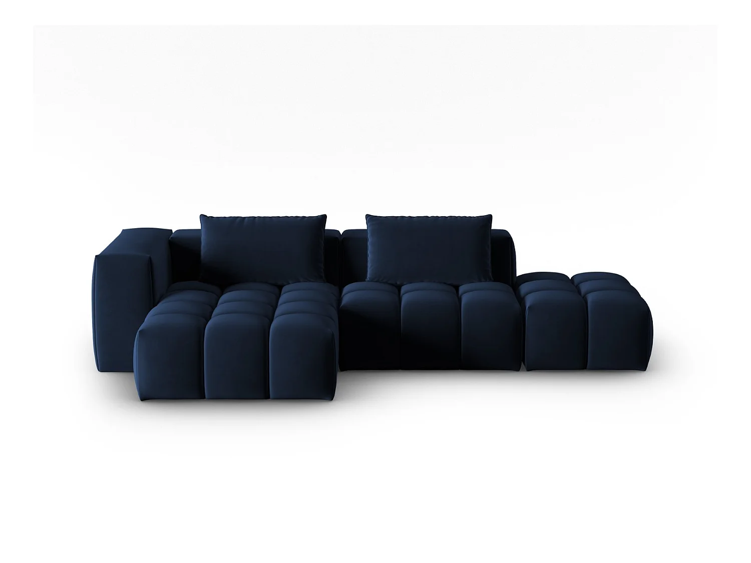 CXL by Christian Lacroix - Modulaire hoekbank links "Lorella" 4 zitplaatsen, Flueel, Koningsblauw - 265x145x70cm