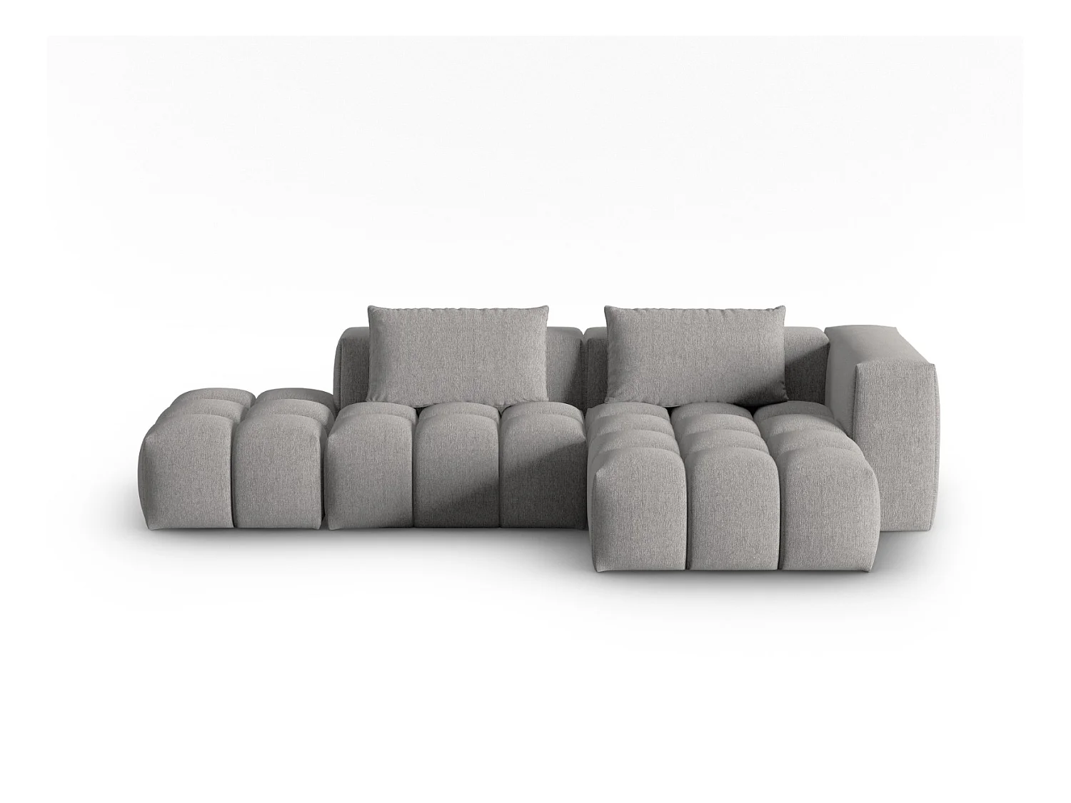 CXL by Christian Lacroix - Canapé d'angle droit modulable "Lorella" 4 places en tissu structurel beige foncé - 265x145x70cm