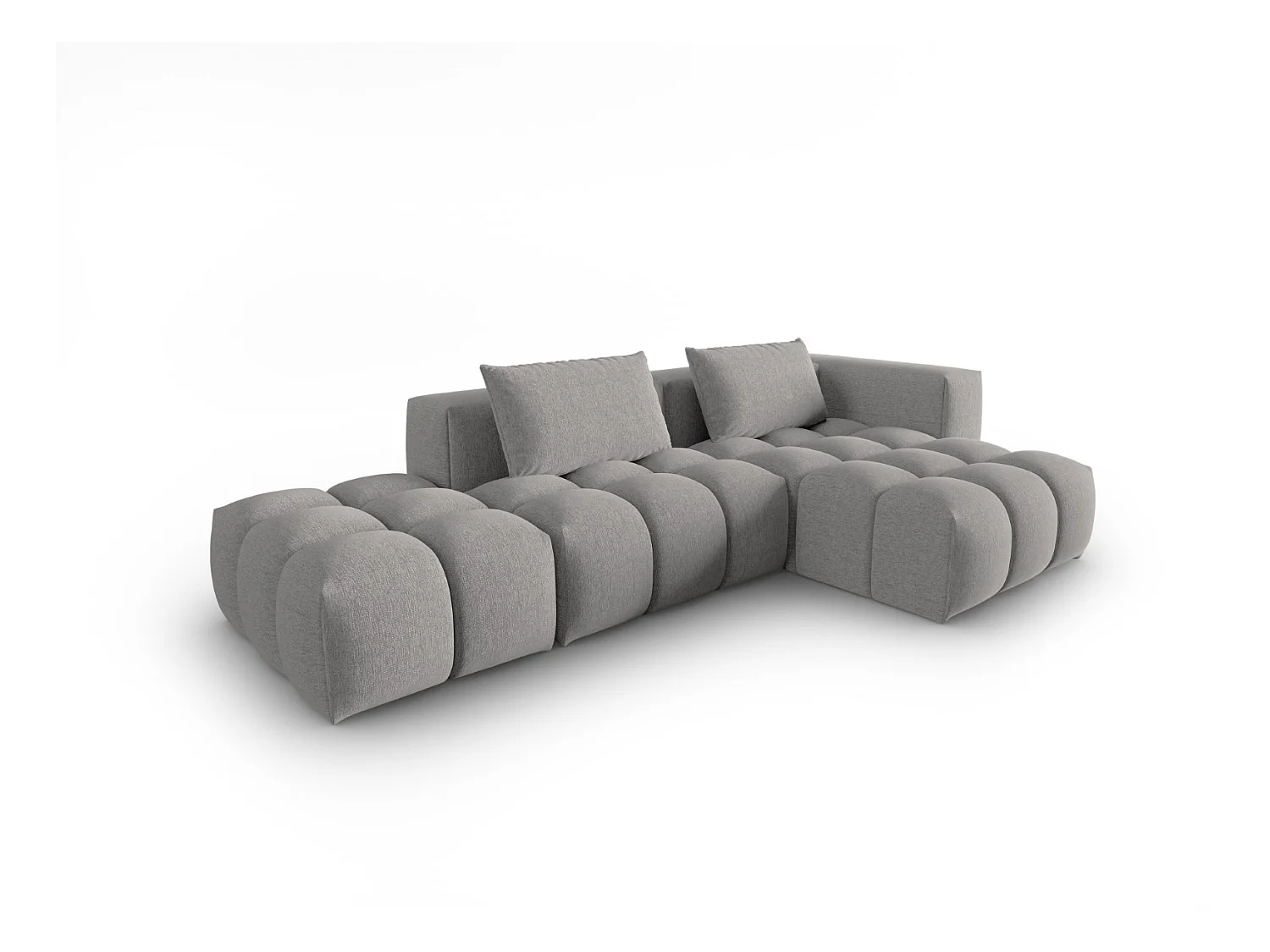 CXL by Christian Lacroix - Canapé d'angle droit modulable "Lorella" 4 places en tissu structurel beige foncé - 265x145x70cm