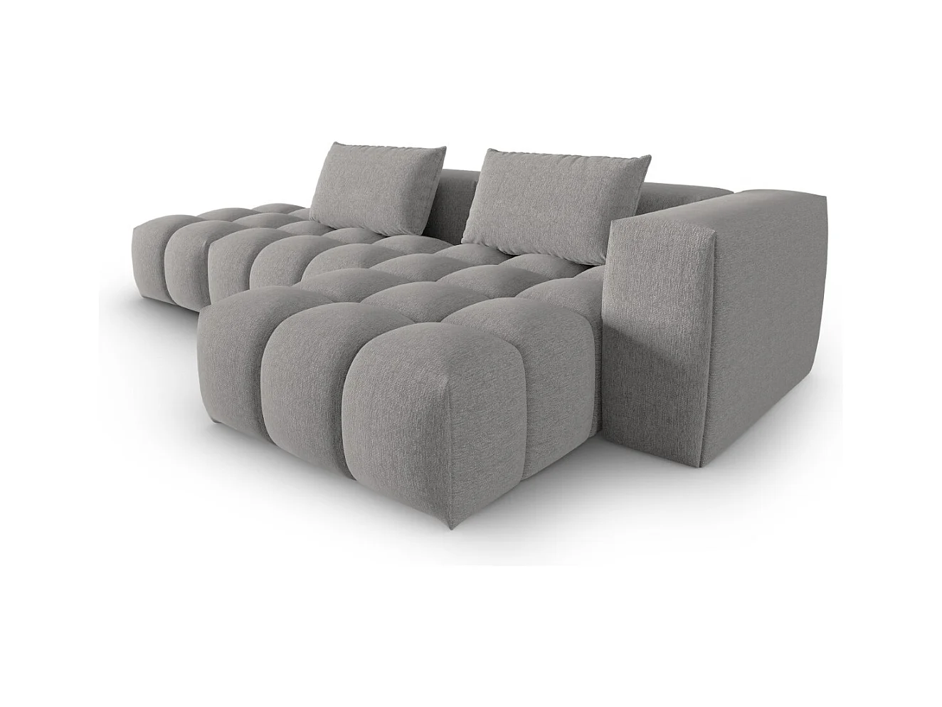 CXL by Christian Lacroix - Canapé d'angle droit modulable "Lorella" 4 places en tissu structurel beige foncé - 265x145x70cm