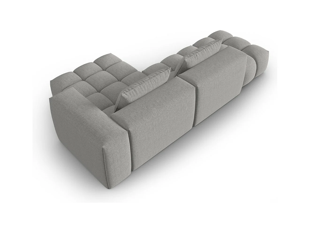 CXL by Christian Lacroix - Canapé d'angle droit modulable "Lorella" 4 places en tissu structurel beige foncé - 265x145x70cm