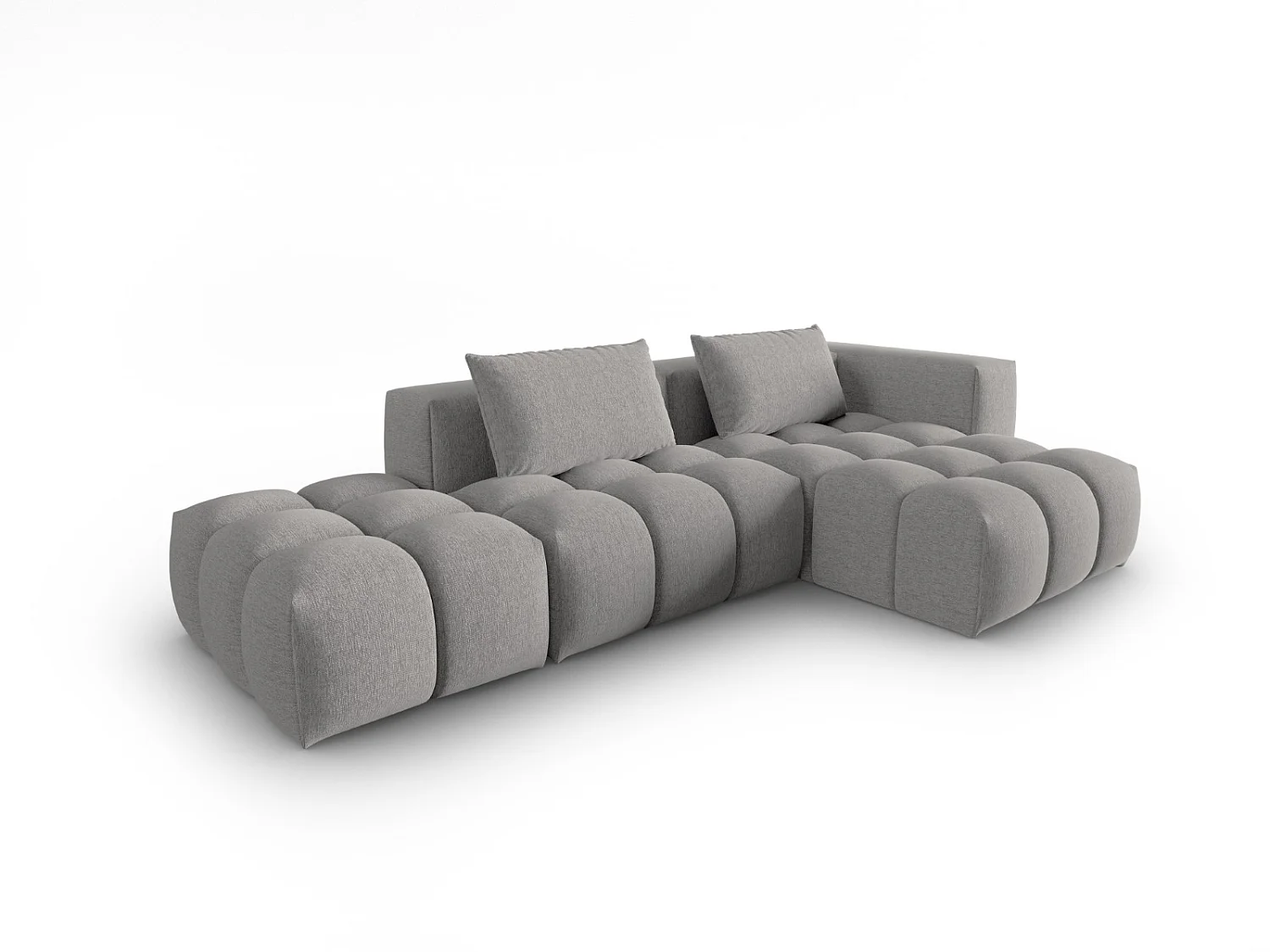 CXL by Christian Lacroix - Canapé d'angle droit modulable "Lorella" 4 places en tissu structurel beige foncé - 265x145x70cm