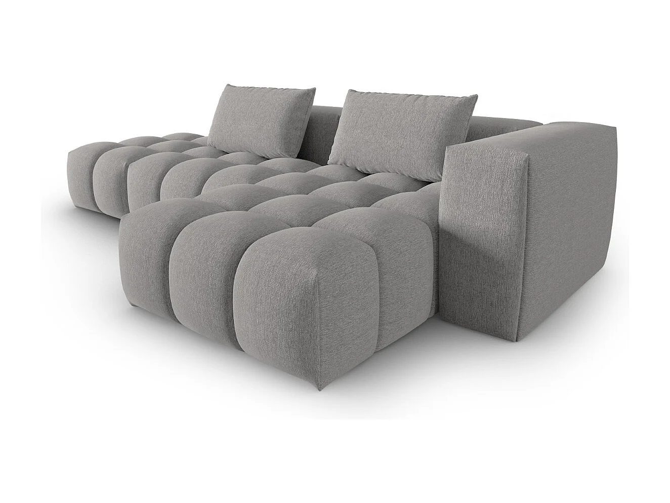 CXL by Christian Lacroix - Canapé d'angle droit modulable "Lorella" 4 places en tissu structurel beige foncé - 265x145x70cm