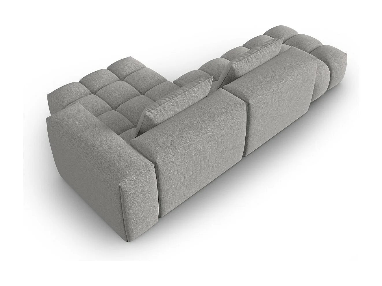 CXL by Christian Lacroix - Canapé d'angle droit modulable "Lorella" 4 places en tissu structurel beige foncé - 265x145x70cm