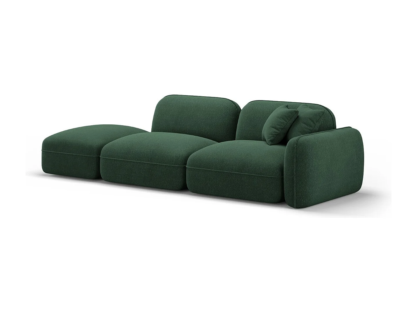 CXL by Christian Lacroix - Canapé modulable gauche "Lucien" 3 places en velours vert - 295x90x70cm