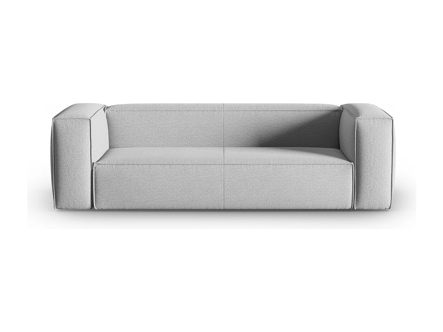 Cosmopolitan Design - Bank "Mackay" 4 zitplaatsen, Gestructureerd fluweel, Grijs - 230x94x73cm