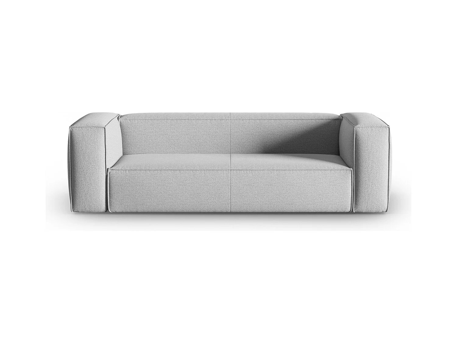 Cosmopolitan Design - Canapé "Mackay" 4 places en velours structuré gris - 230x94x73cm