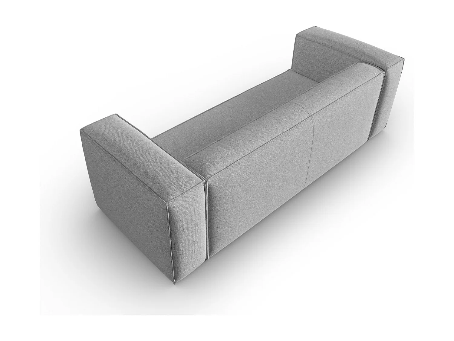 Cosmopolitan Design - Sofá "Mackay" 4 plazas de terciopelo estructurado gris - 230x94x73cm