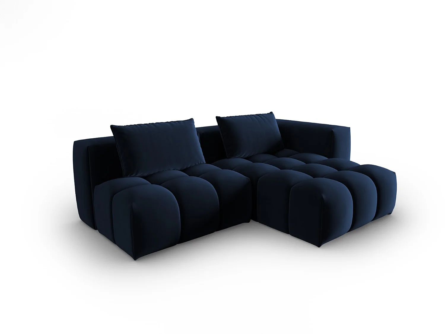 CXL by Christian Lacroix - 3-Sitzer modulares Ecksofa rechts "Lorella" Sitzer aus Samt königsblau - 205x145x70cm