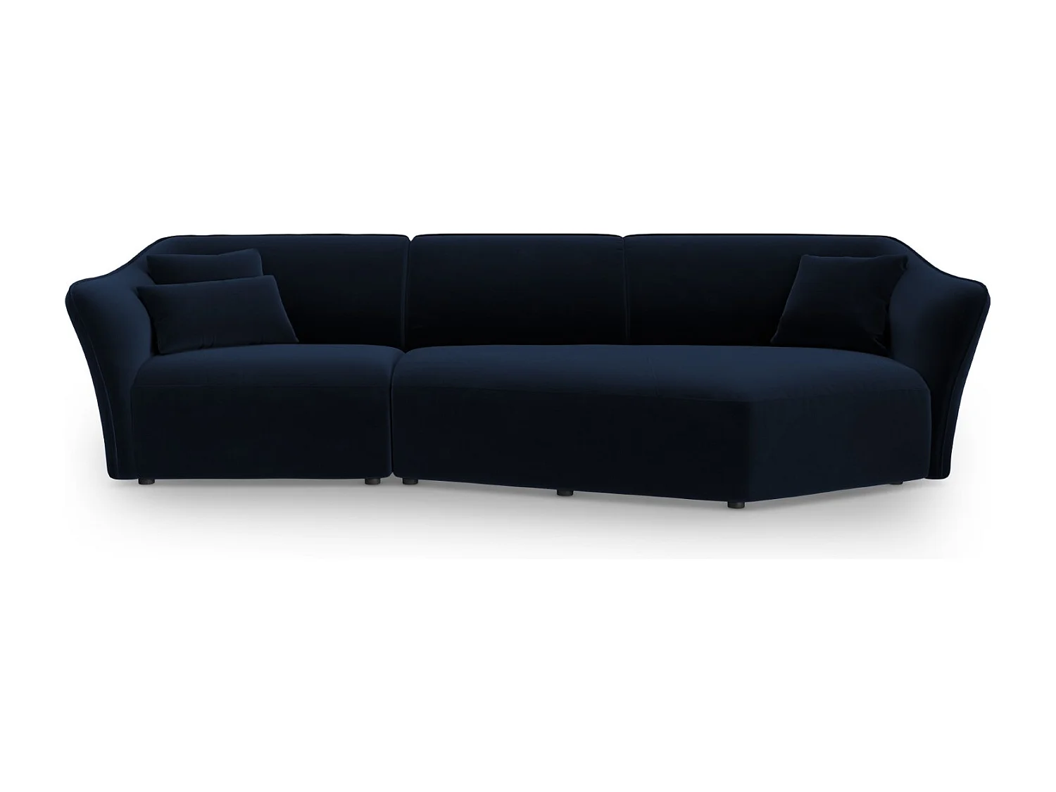 Cosmopolitan Design - Canapé d'angle droit modulable "Tokyo" 5 places en velours bleu roi - 292x138x79cm