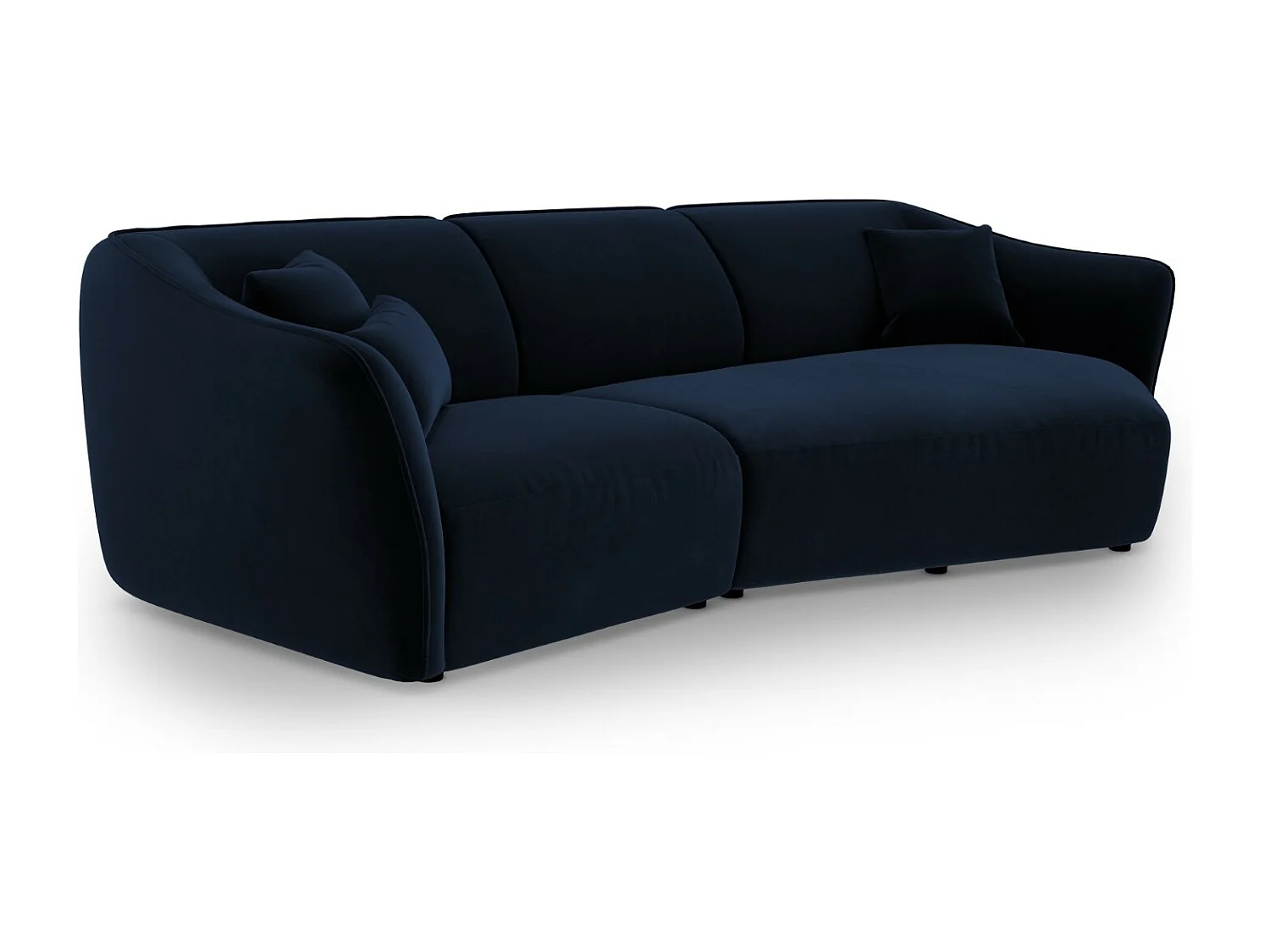 Cosmopolitan Design - Canapé d'angle droit modulable "Tokyo" 5 places en velours bleu roi - 292x138x79cm