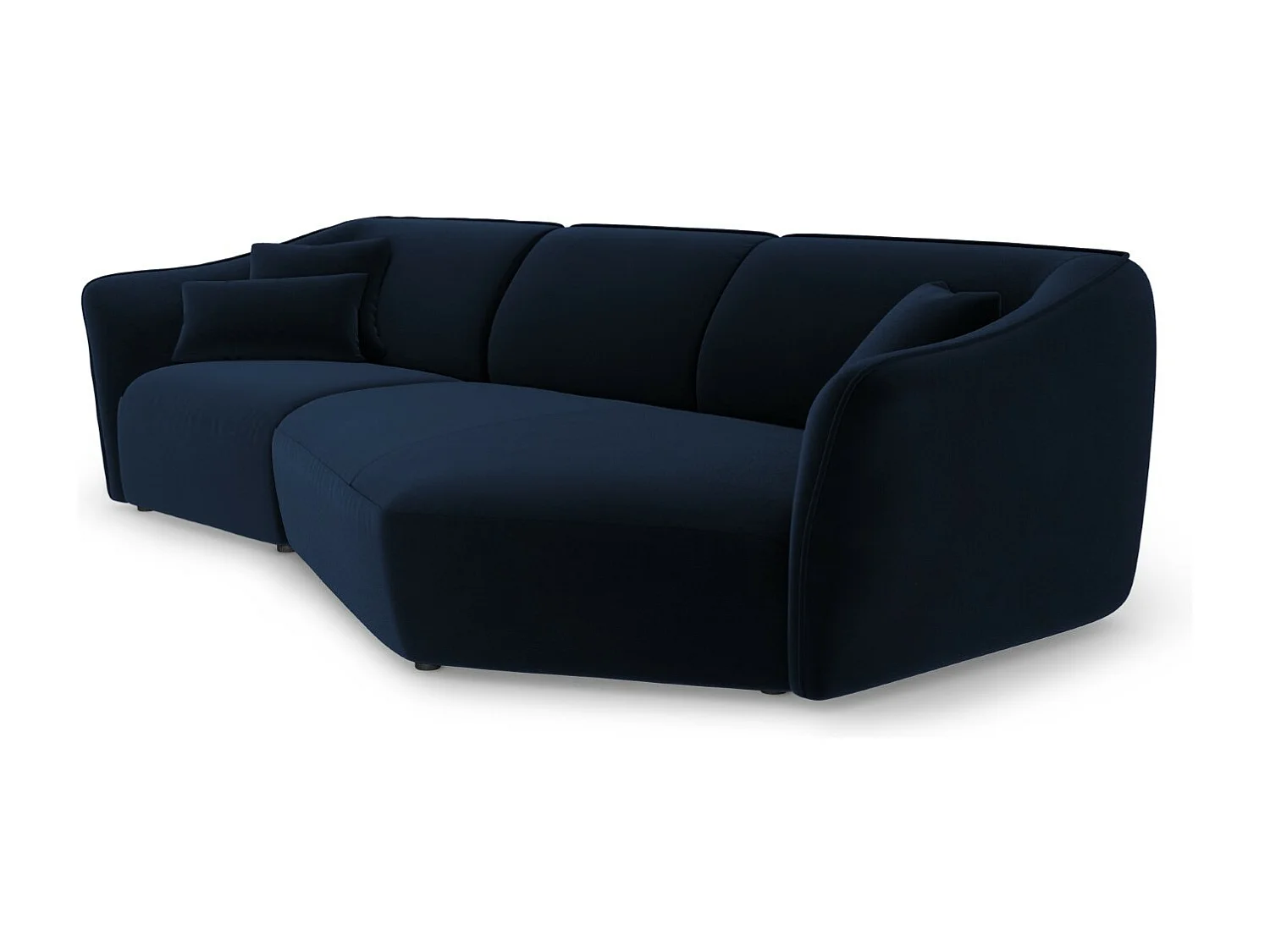 Cosmopolitan Design - Canapé d'angle droit modulable "Tokyo" 5 places en velours bleu roi - 292x138x79cm