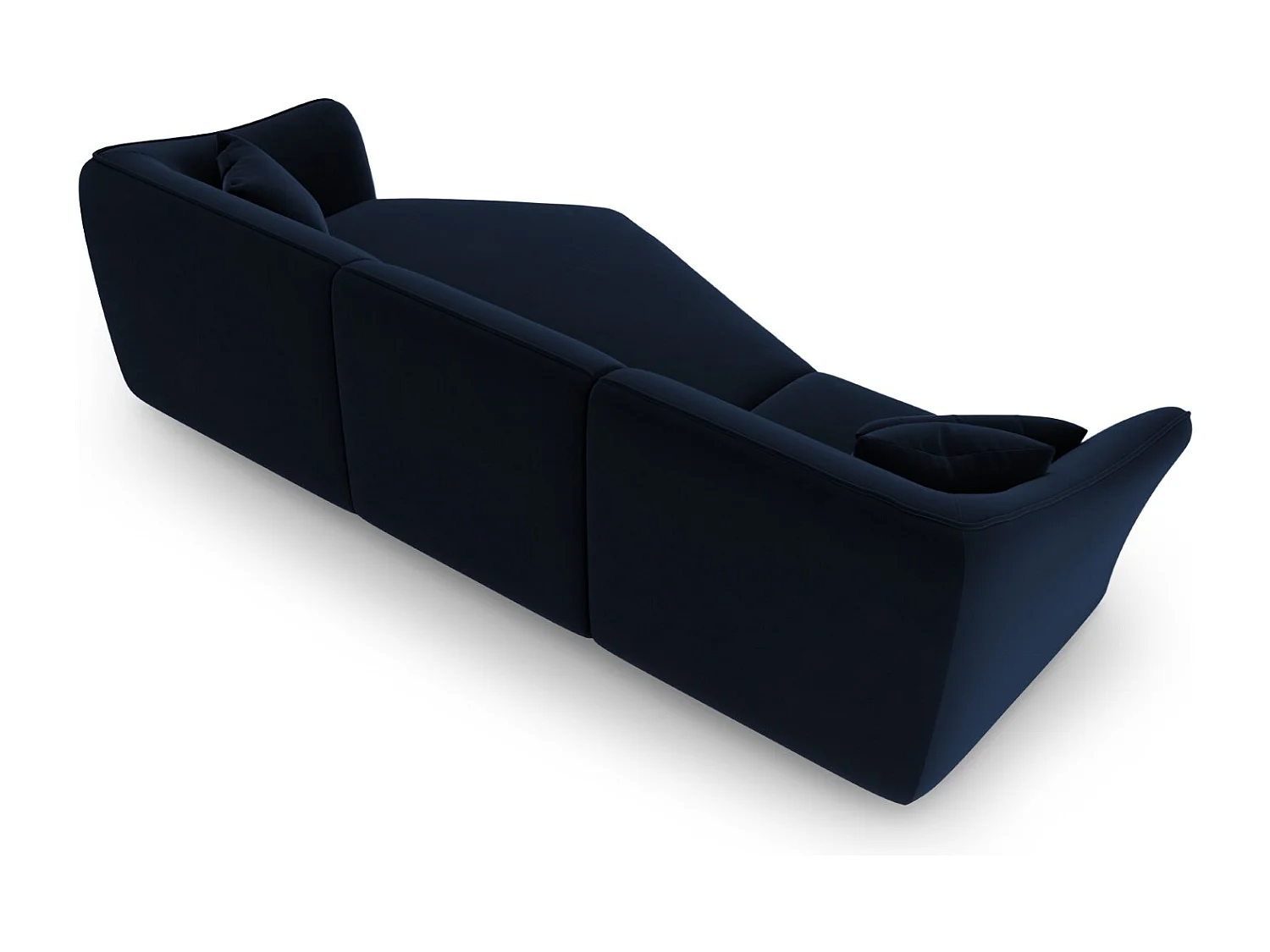 Cosmopolitan Design - Canapé d'angle droit modulable "Tokyo" 5 places en velours bleu roi - 292x138x79cm